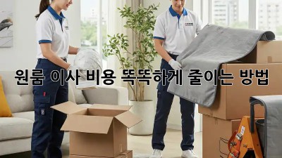 원룸 이사, 비용 똑똑하게 줄이는 방법!